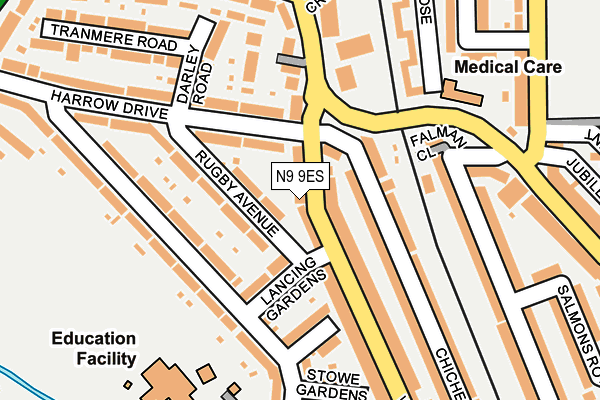 N9 9ES map - OS OpenMap – Local (Ordnance Survey)