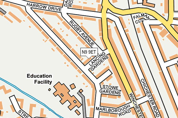 N9 9ET map - OS OpenMap – Local (Ordnance Survey)