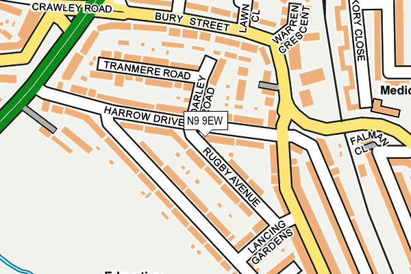 N9 9EW map - OS OpenMap – Local (Ordnance Survey)