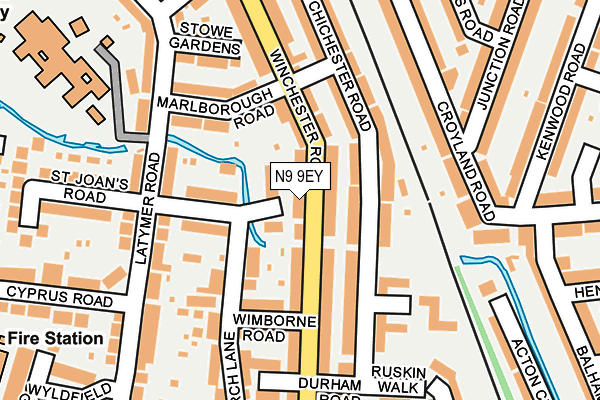 N9 9EY map - OS OpenMap – Local (Ordnance Survey)