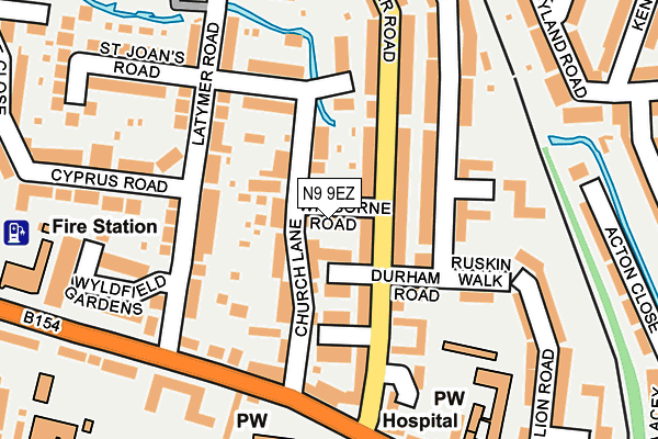 N9 9EZ map - OS OpenMap – Local (Ordnance Survey)