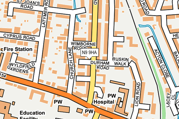 N9 9HA map - OS OpenMap – Local (Ordnance Survey)