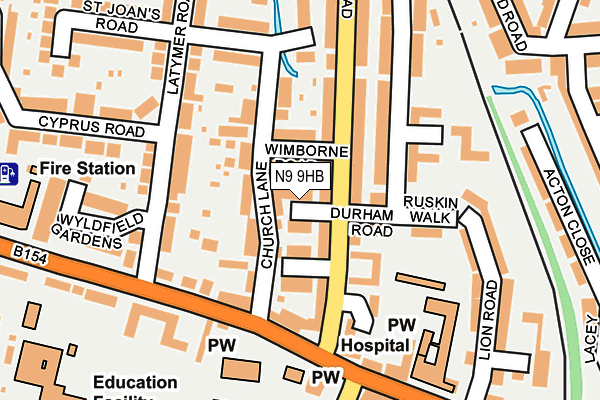 N9 9HB map - OS OpenMap – Local (Ordnance Survey)