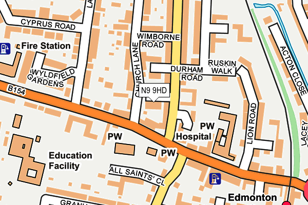 N9 9HD map - OS OpenMap – Local (Ordnance Survey)