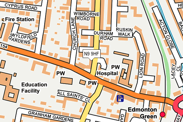 N9 9HF map - OS OpenMap – Local (Ordnance Survey)