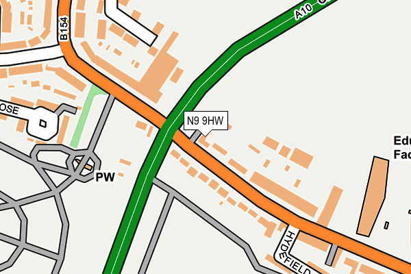 N9 9HW map - OS OpenMap – Local (Ordnance Survey)