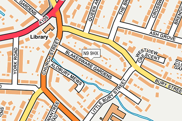N9 9HX map - OS OpenMap – Local (Ordnance Survey)