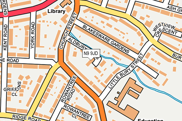 N9 9JD map - OS OpenMap – Local (Ordnance Survey)