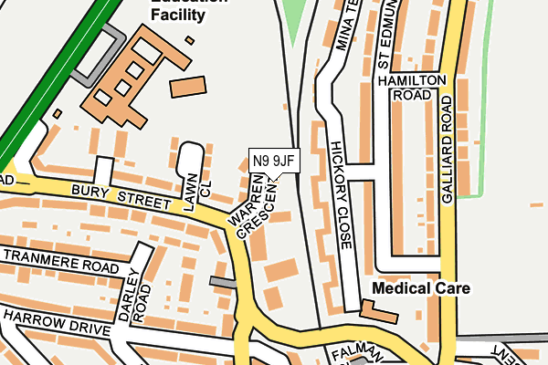 N9 9JF map - OS OpenMap – Local (Ordnance Survey)