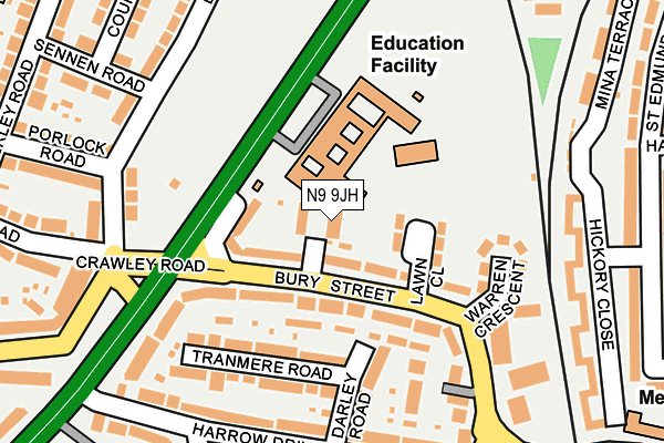 N9 9JH map - OS OpenMap – Local (Ordnance Survey)