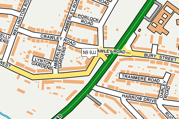 N9 9JJ map - OS OpenMap – Local (Ordnance Survey)