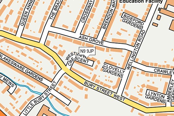 N9 9JP map - OS OpenMap – Local (Ordnance Survey)