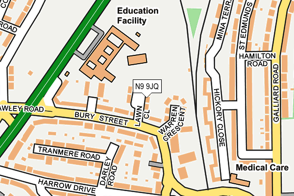 N9 9JQ map - OS OpenMap – Local (Ordnance Survey)