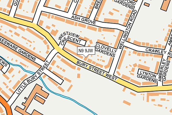 N9 9JW map - OS OpenMap – Local (Ordnance Survey)