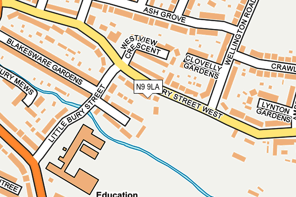 N9 9LA map - OS OpenMap – Local (Ordnance Survey)