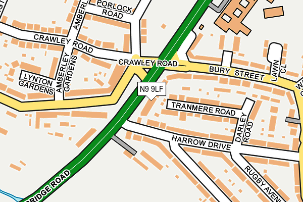 N9 9LF map - OS OpenMap – Local (Ordnance Survey)