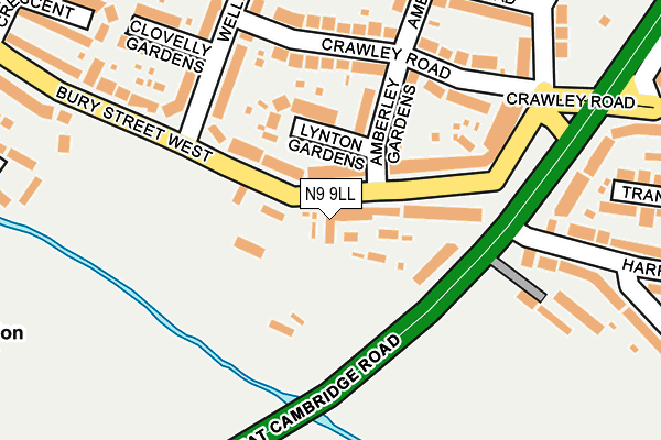 N9 9LL map - OS OpenMap – Local (Ordnance Survey)