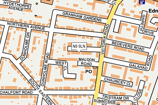 N9 9LN map - OS OpenMap – Local (Ordnance Survey)