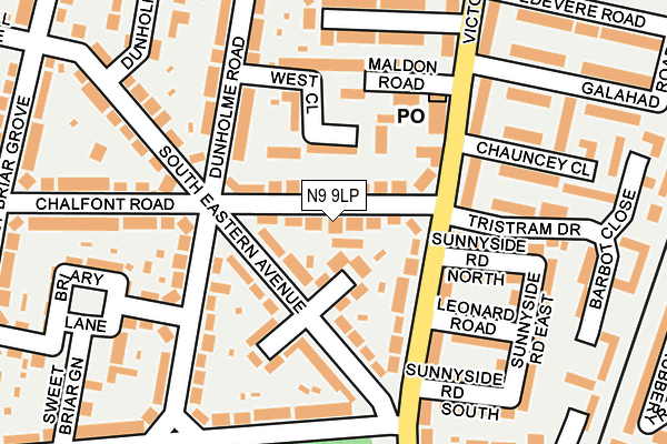 N9 9LP map - OS OpenMap – Local (Ordnance Survey)