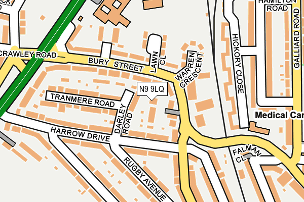 N9 9LQ map - OS OpenMap – Local (Ordnance Survey)