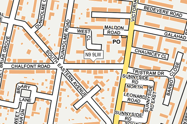 N9 9LW map - OS OpenMap – Local (Ordnance Survey)