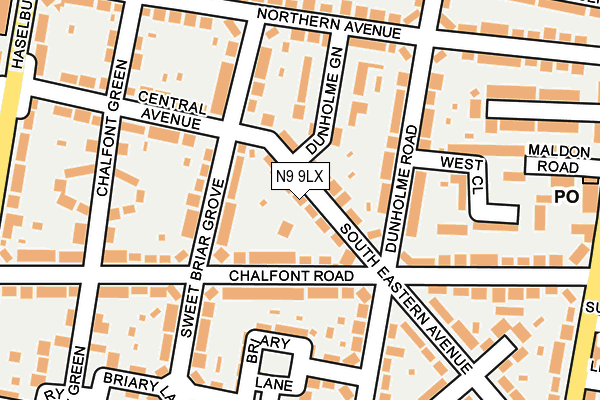 N9 9LX map - OS OpenMap – Local (Ordnance Survey)