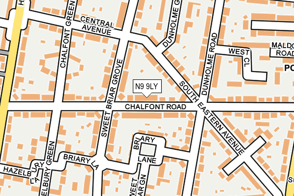 N9 9LY map - OS OpenMap – Local (Ordnance Survey)