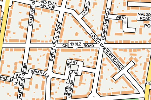 N9 9LZ map - OS OpenMap – Local (Ordnance Survey)