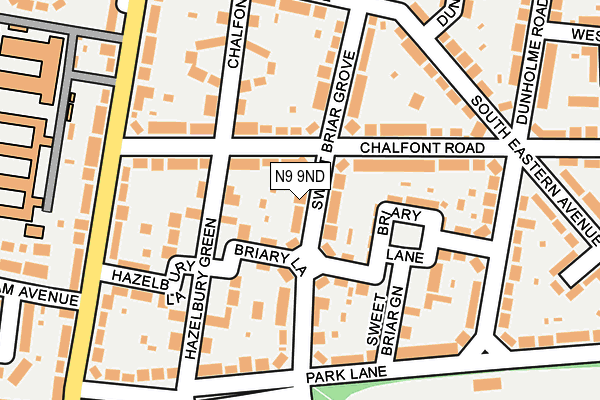 N9 9ND map - OS OpenMap – Local (Ordnance Survey)