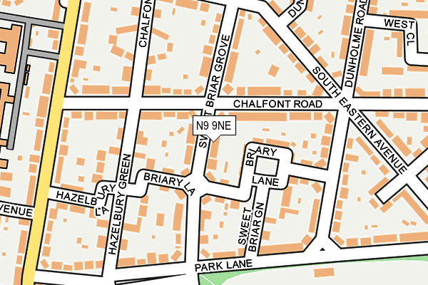 N9 9NE map - OS OpenMap – Local (Ordnance Survey)