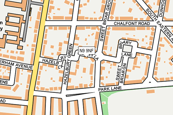 N9 9NF map - OS OpenMap – Local (Ordnance Survey)