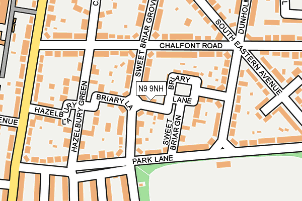 N9 9NH map - OS OpenMap – Local (Ordnance Survey)