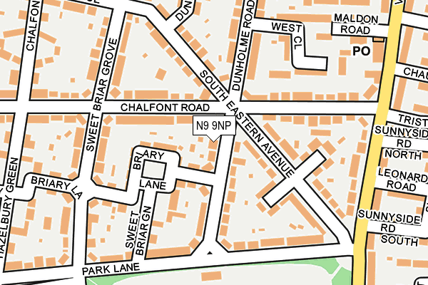 N9 9NP map - OS OpenMap – Local (Ordnance Survey)
