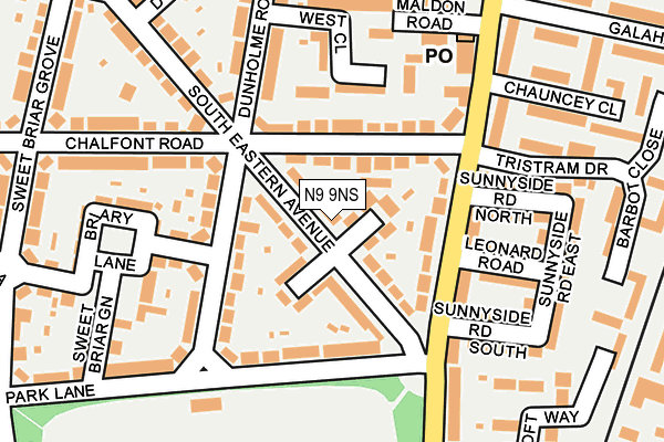 N9 9NS map - OS OpenMap – Local (Ordnance Survey)