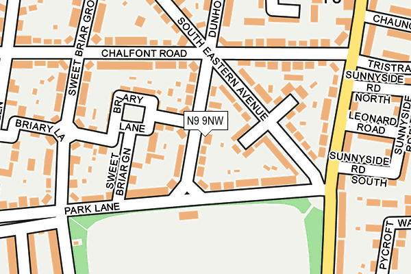 N9 9NW map - OS OpenMap – Local (Ordnance Survey)