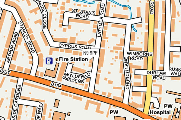 N9 9PF map - OS OpenMap – Local (Ordnance Survey)