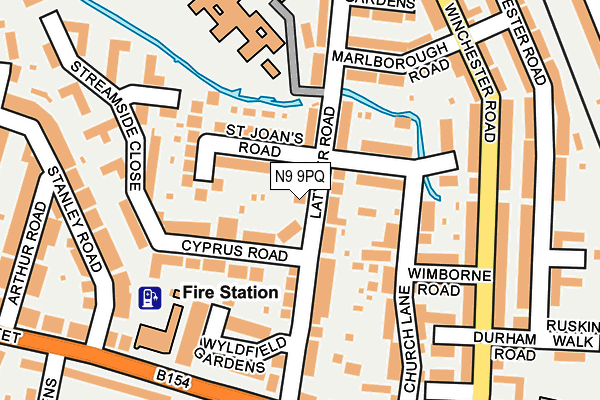 N9 9PQ map - OS OpenMap – Local (Ordnance Survey)