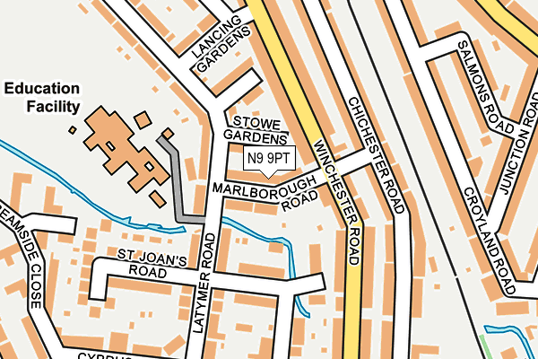 N9 9PT map - OS OpenMap – Local (Ordnance Survey)