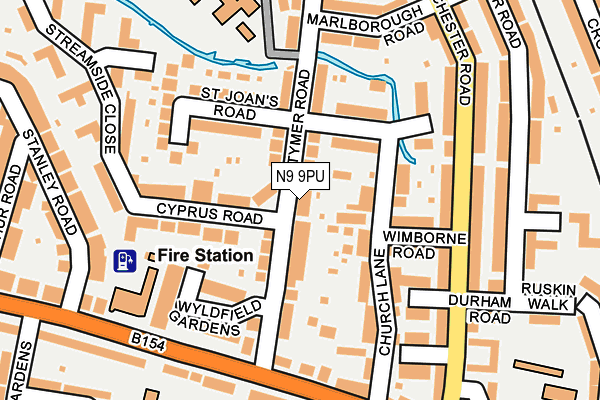 N9 9PU map - OS OpenMap – Local (Ordnance Survey)