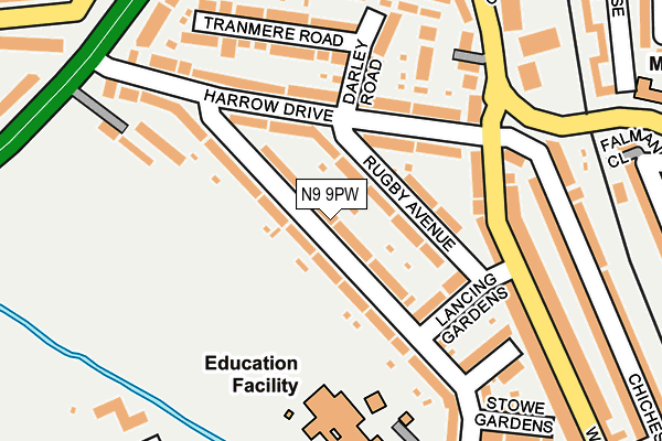 N9 9PW map - OS OpenMap – Local (Ordnance Survey)