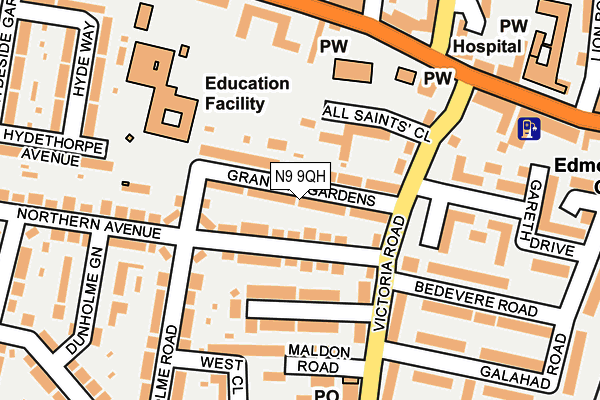 N9 9QH map - OS OpenMap – Local (Ordnance Survey)