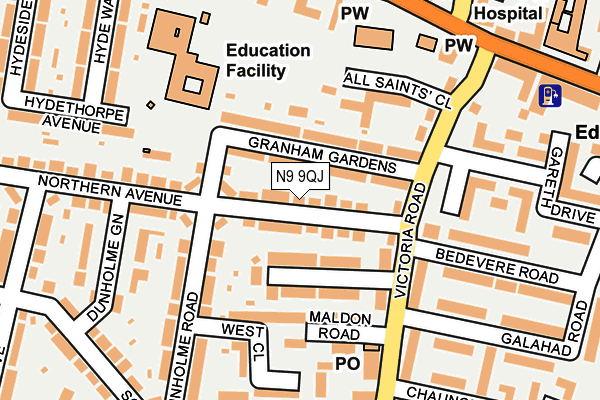 N9 9QJ map - OS OpenMap – Local (Ordnance Survey)