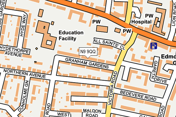 N9 9QQ map - OS OpenMap – Local (Ordnance Survey)