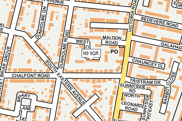 N9 9QR map - OS OpenMap – Local (Ordnance Survey)