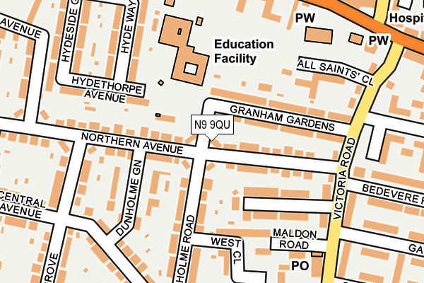 N9 9QU map - OS OpenMap – Local (Ordnance Survey)