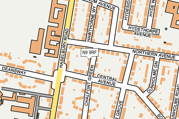 N9 9RF map - OS OpenMap – Local (Ordnance Survey)