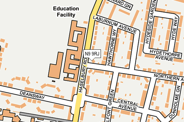 N9 9RJ map - OS OpenMap – Local (Ordnance Survey)