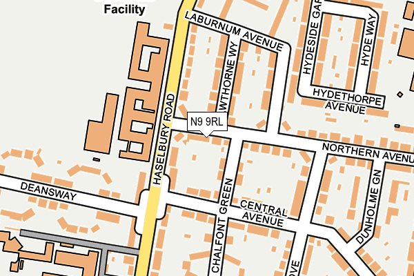 N9 9RL map - OS OpenMap – Local (Ordnance Survey)
