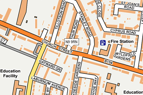 N9 9RN map - OS OpenMap – Local (Ordnance Survey)