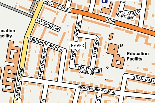 N9 9RR map - OS OpenMap – Local (Ordnance Survey)